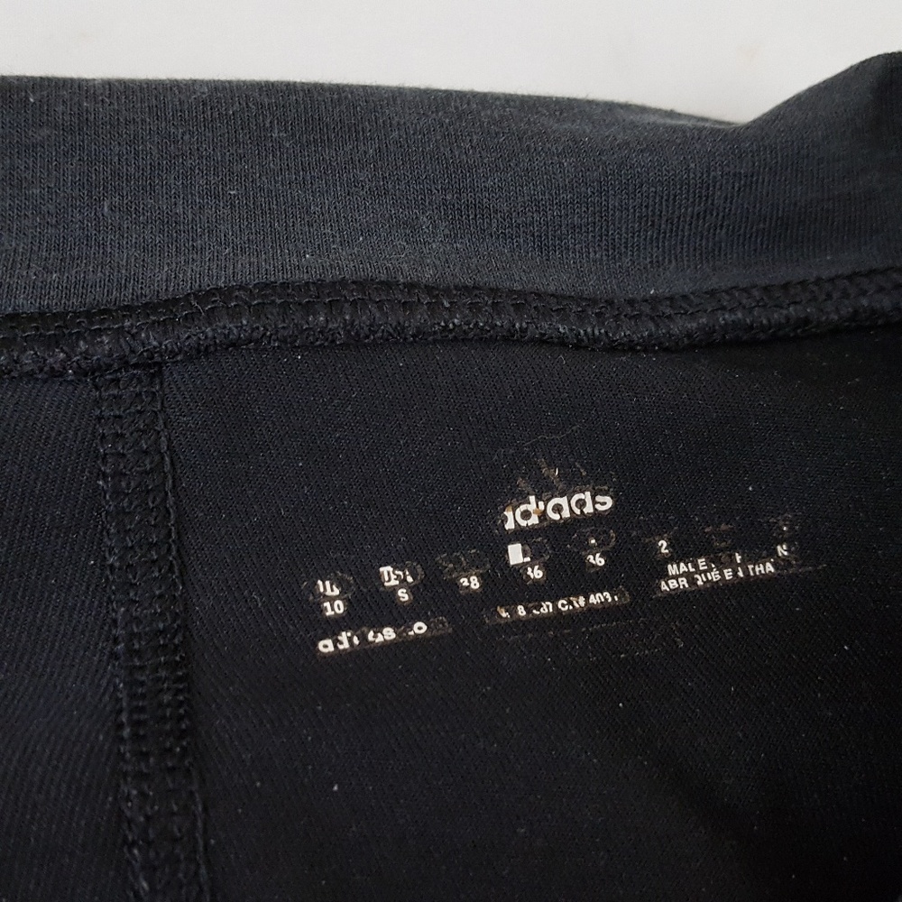 Adidas Foldover Waist Black & Gray Yoga Pants - Picture 4 of 5